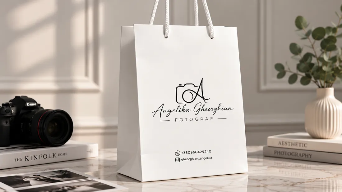 Ламіновані пакети з логотипом фотографа Angelika Gheorghian, тираж 1000 шт